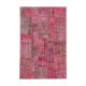 Handwoven turkish contemporary 186 cm x 288 cm pink patchwork rug