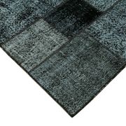Hand-knotted oriental overdyed 174 cm x 242 cm black patchwork rug