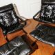 Siesta armchair and black leather ottoman by Ingmar Relling for Westnofa, Norway.