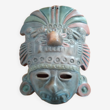 Masque Aztèque terre cuite Mexique