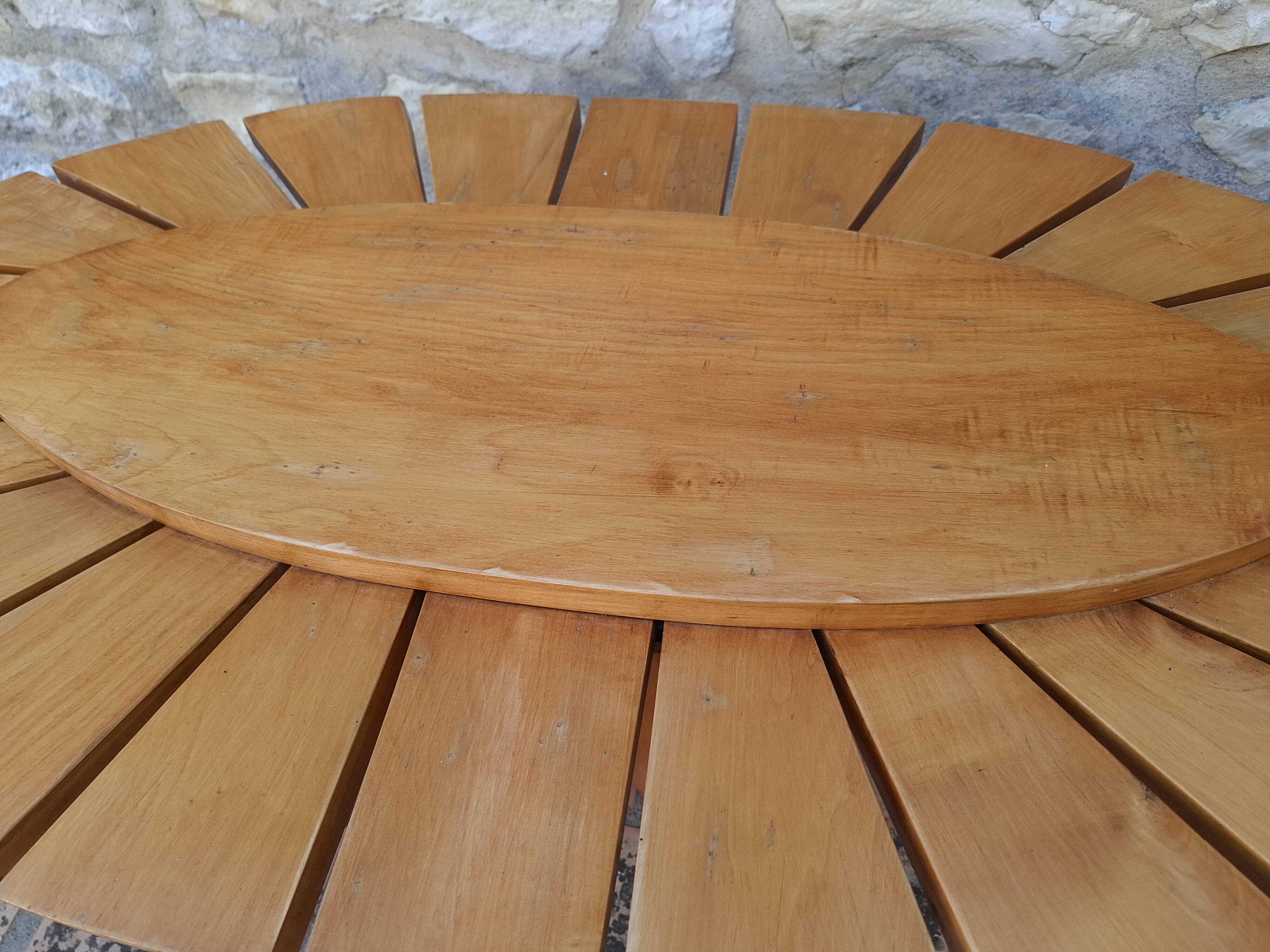 Vintage daisy shaped wooden coffee table