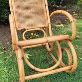 Rocking chair bamboo cannage