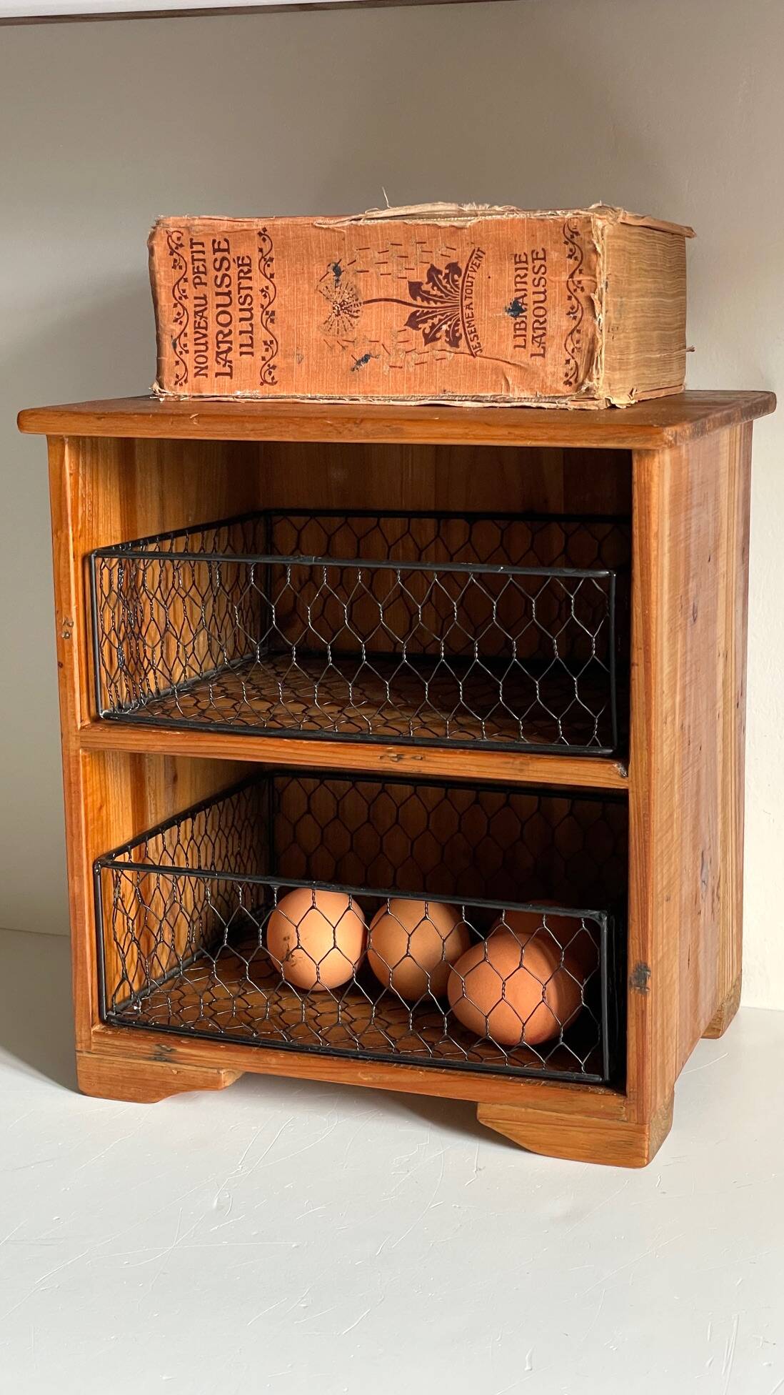 Wooden and metal drawer box from the 80s
