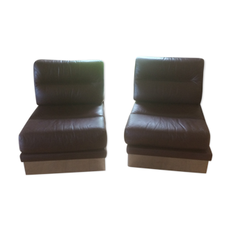 Pair of armchairs by Jacques Charpentier model "California". 1969.