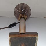 Electric kerosene lamp base, marble and bronze