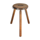 Tripod stool in raw wood with handle