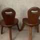 Pair of Brutalist Tripod Low Chairs
