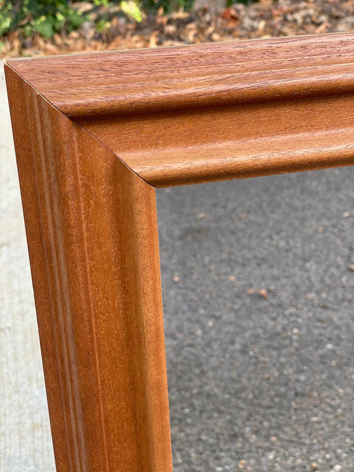 Vintage Scandinavian rectangular mirror in solid wood 61x51cm