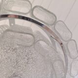 Large frosted glass chandelier Doria Leuchten 70's