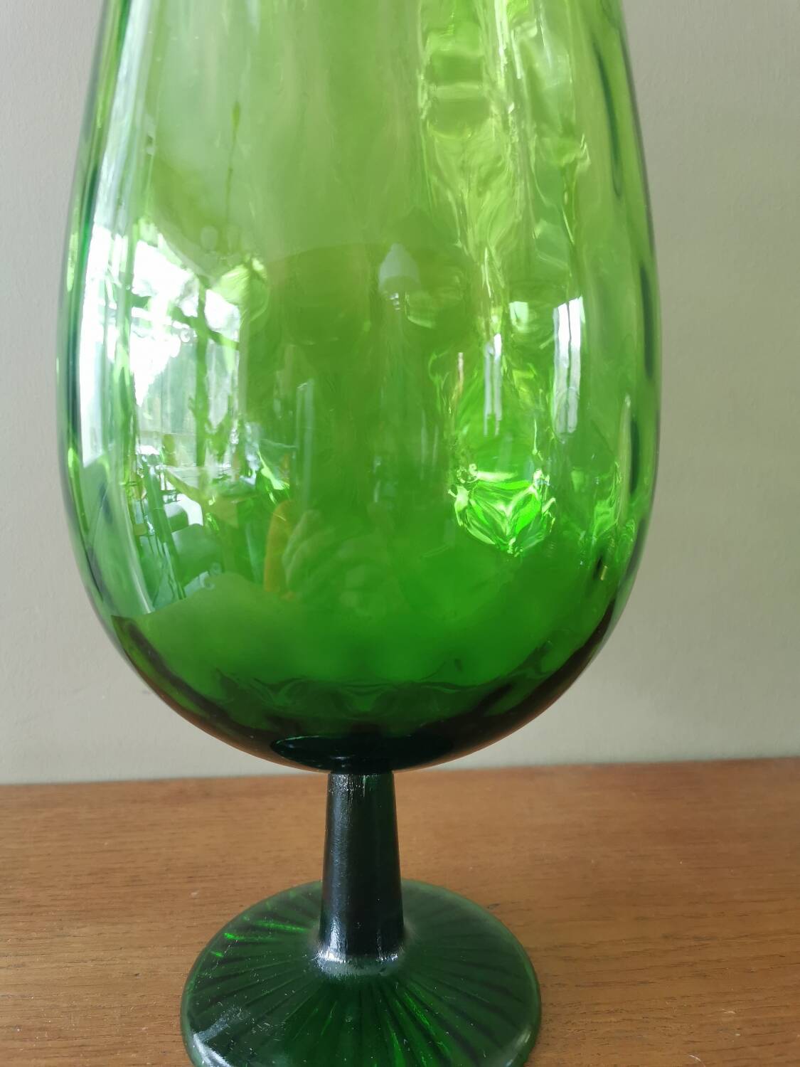 Large glass vase from the 60s, green.