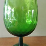 Grand vase forme verre années 60,vert.
