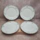 Set of 4 antique plates, Terre de fer Saint-Amand, green decoration.