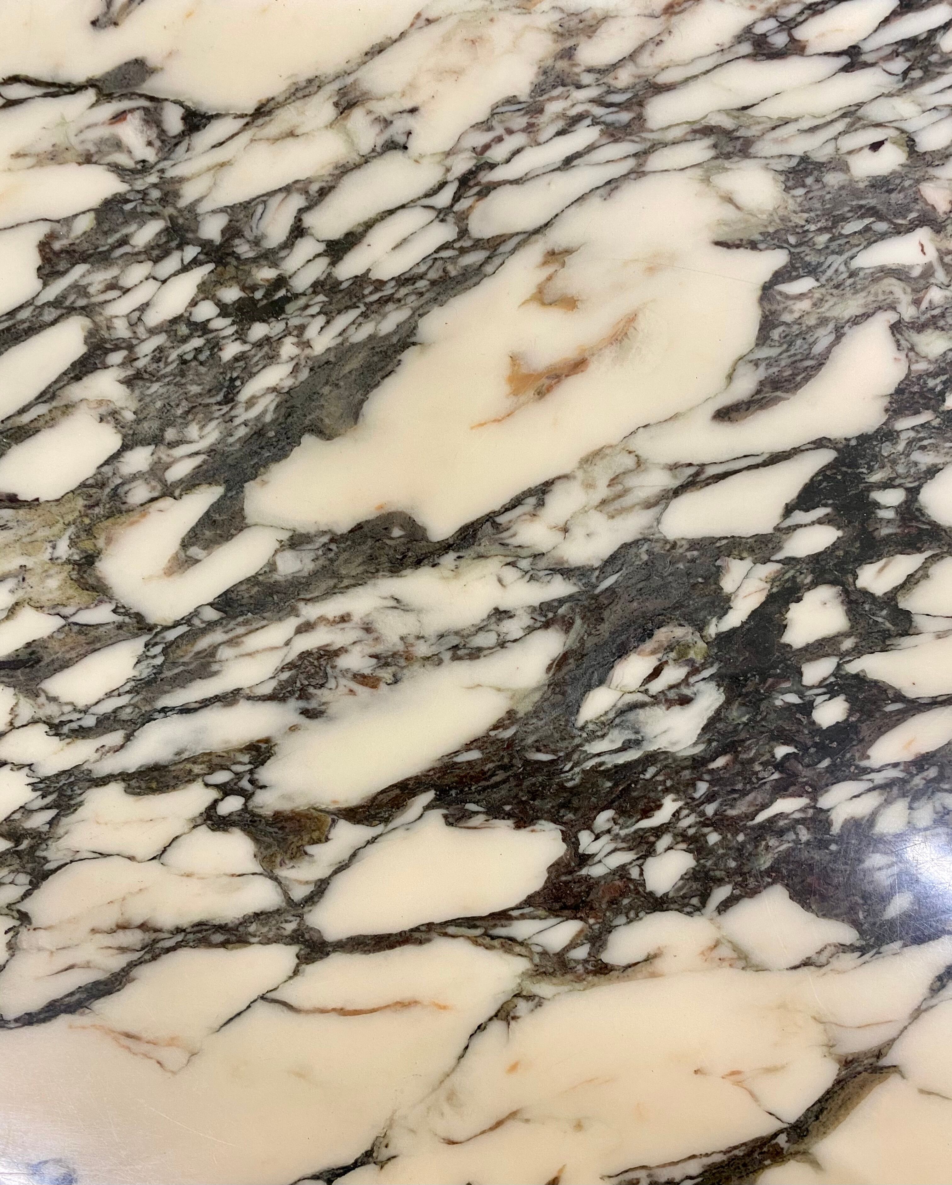 Table low marble and chrome 1970s