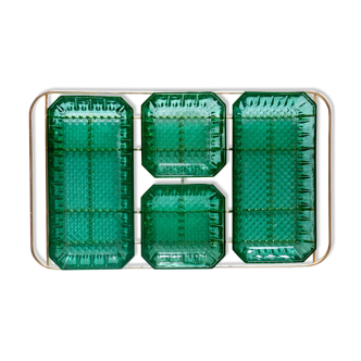 Green Smith Arcoroc 60s appetizer tray