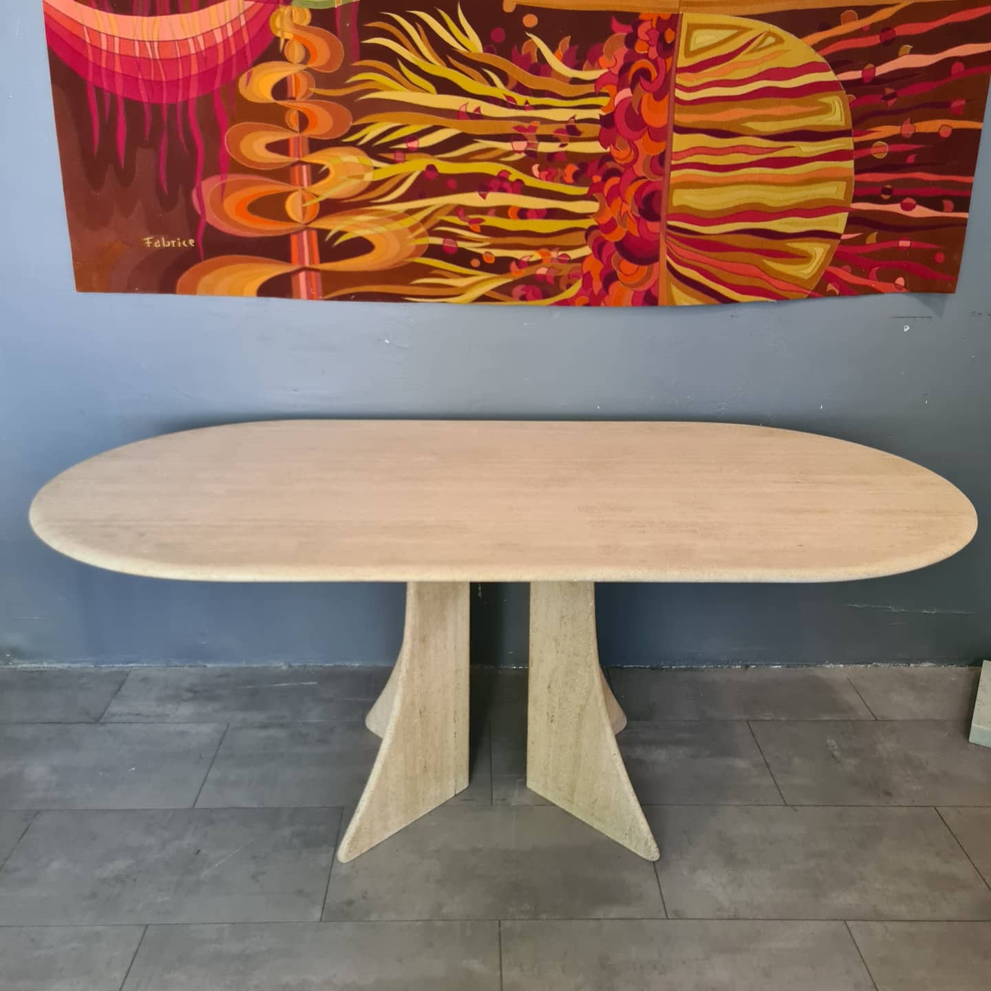 Vintage travertine dining table