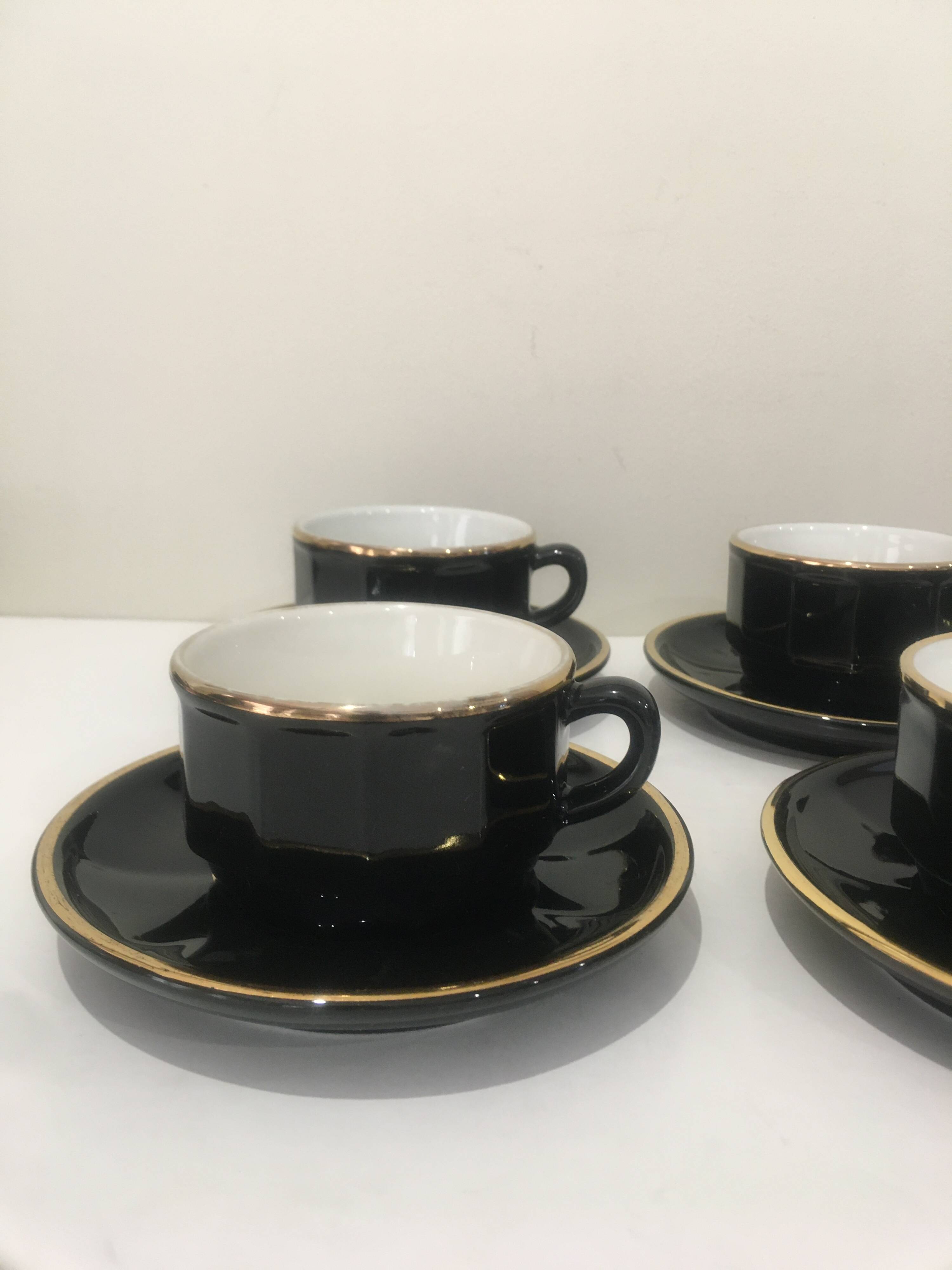 Tasses bistrot noir/or