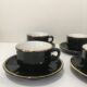 Tasses bistrot noir/or