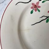 5 flat plates Digoin Sarreguemines model Aigues-Vives hand painted years 30-40