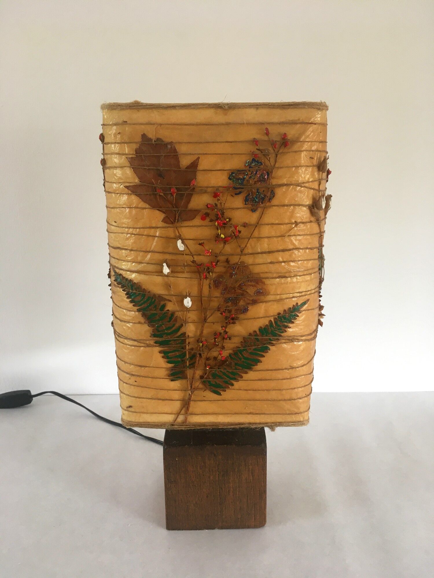 Vintage lamp in solid wood 70s