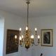 "Dutch" gold metal chandelier with 9 light arms - 1960