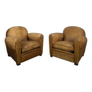Paire de fauteuils club,