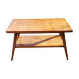Coffee table of the 50s feet compass double wooden tops