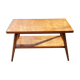 Coffee table of the 50s feet compass double wooden tops