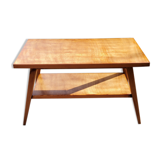 Coffee table of the 50s feet compass double wooden tops