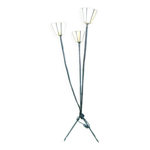 Lampadaire 3 bras scoubidou vintage