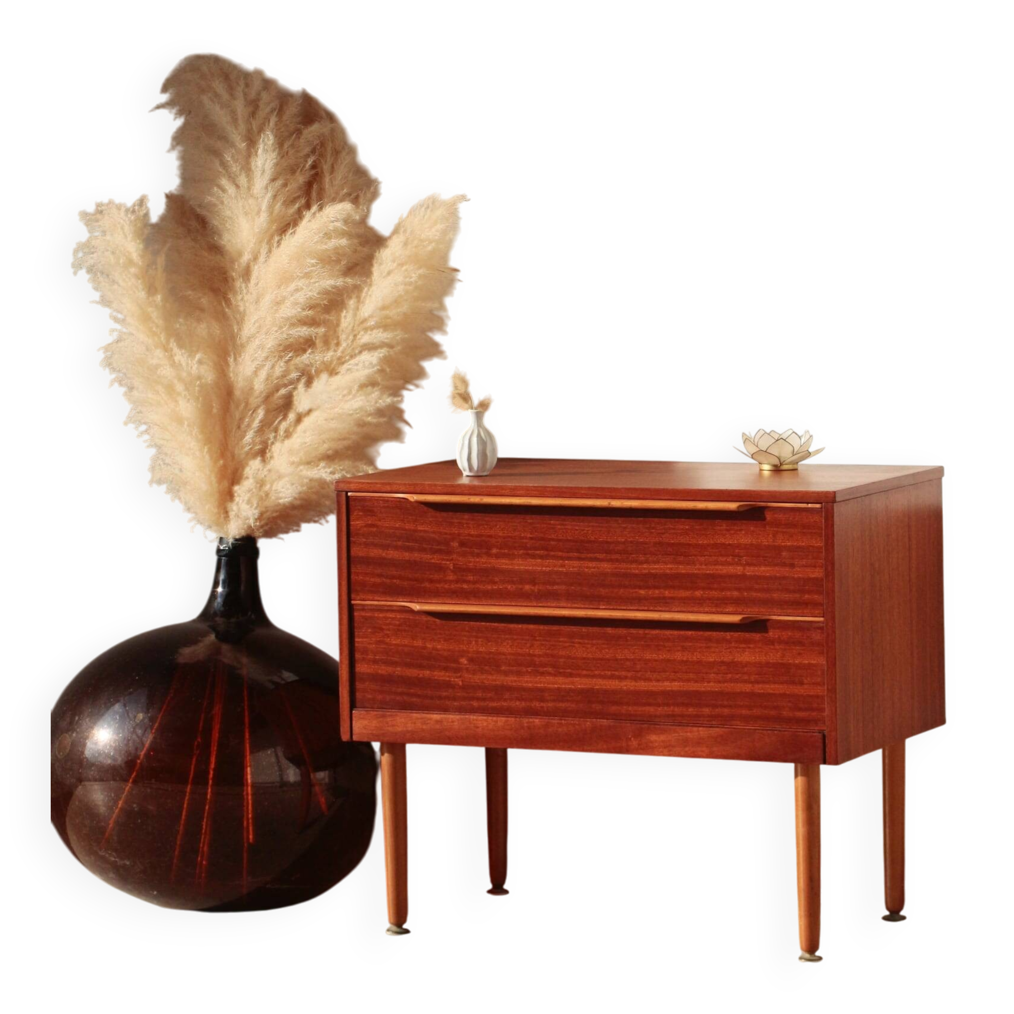 Vintage Teak Chest of Drawers – Small Restored Scandinavian Furniture