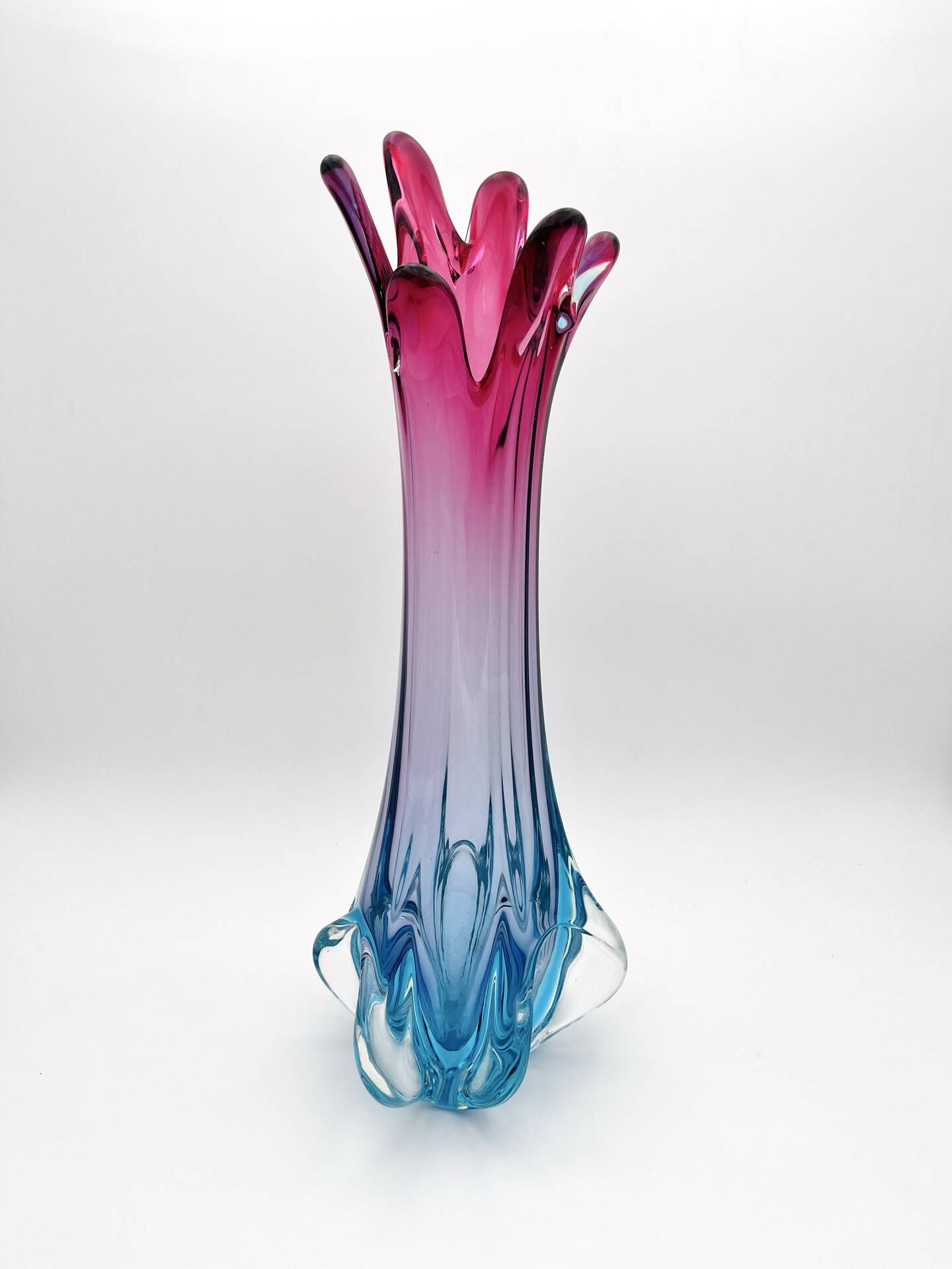 Giant Murano Vase Fratelli Toso Sommerso Gradient 51cm 4.2kg 60s 70s