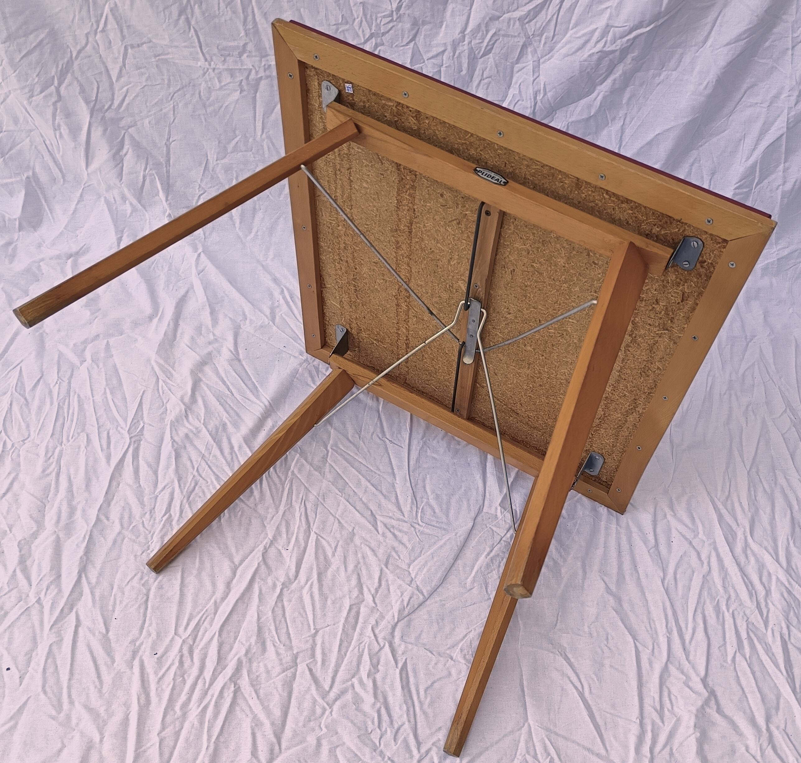 petite table pliante 65 x 65 bois/skaî