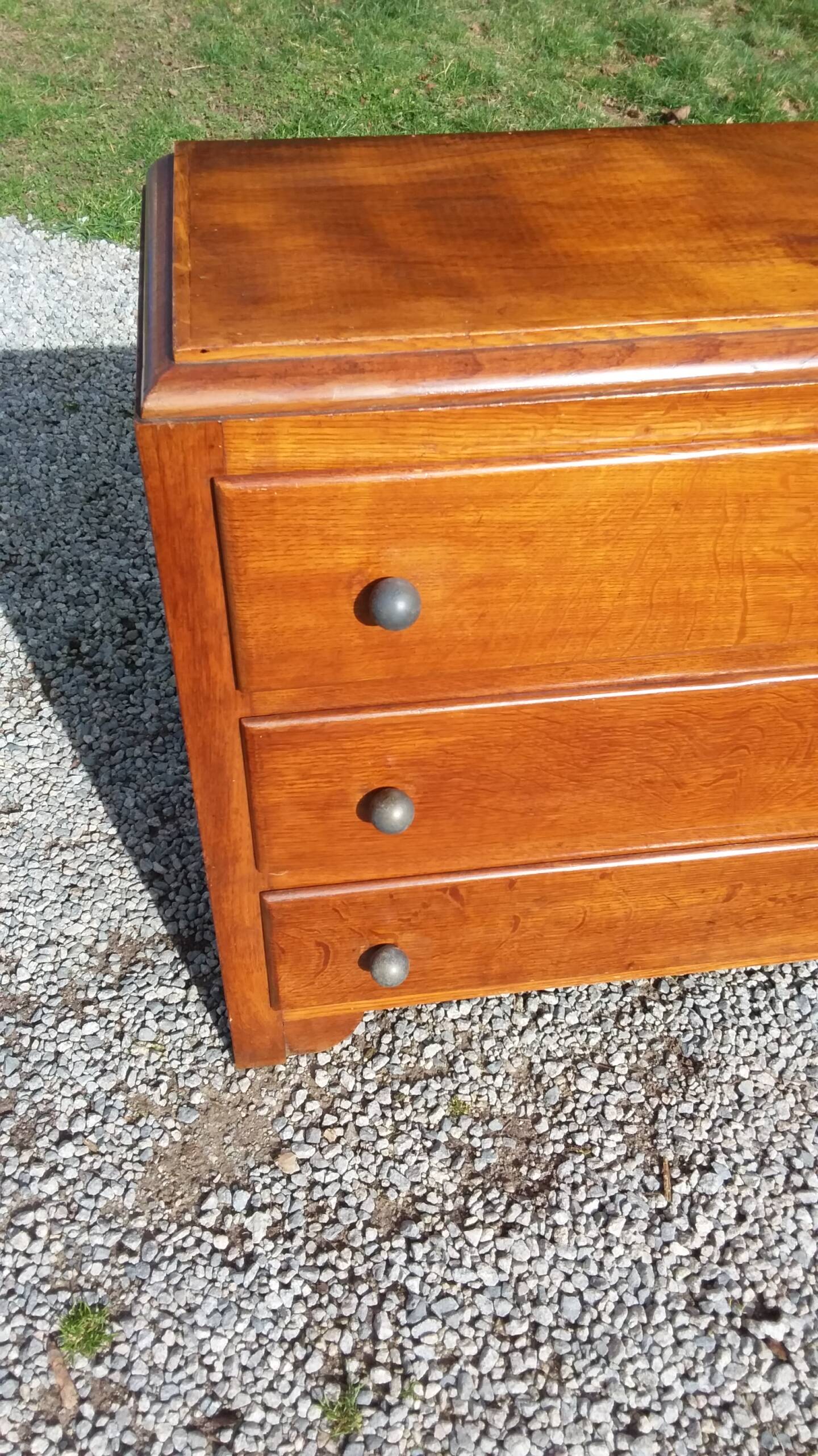 Vintage 3-drawer golden oak chest of drawers from the 50s