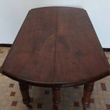 Ancienne table Louis Philippe 6 pieds sur roulettes