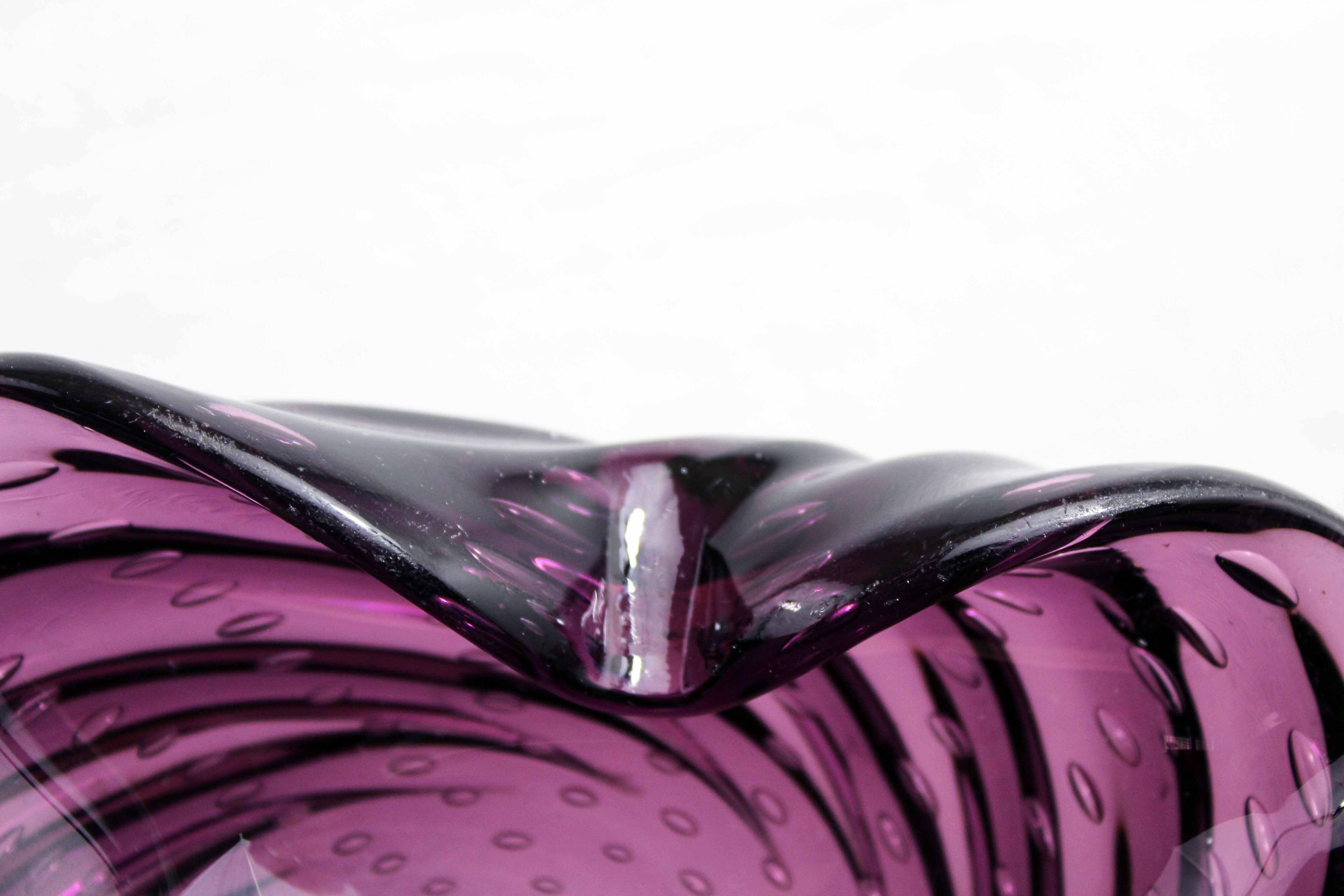 Purple murano glass ashtray
