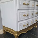 Commode style Louis XV, blanc et doré