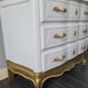 Louis XV style chest of drawers, white and gold