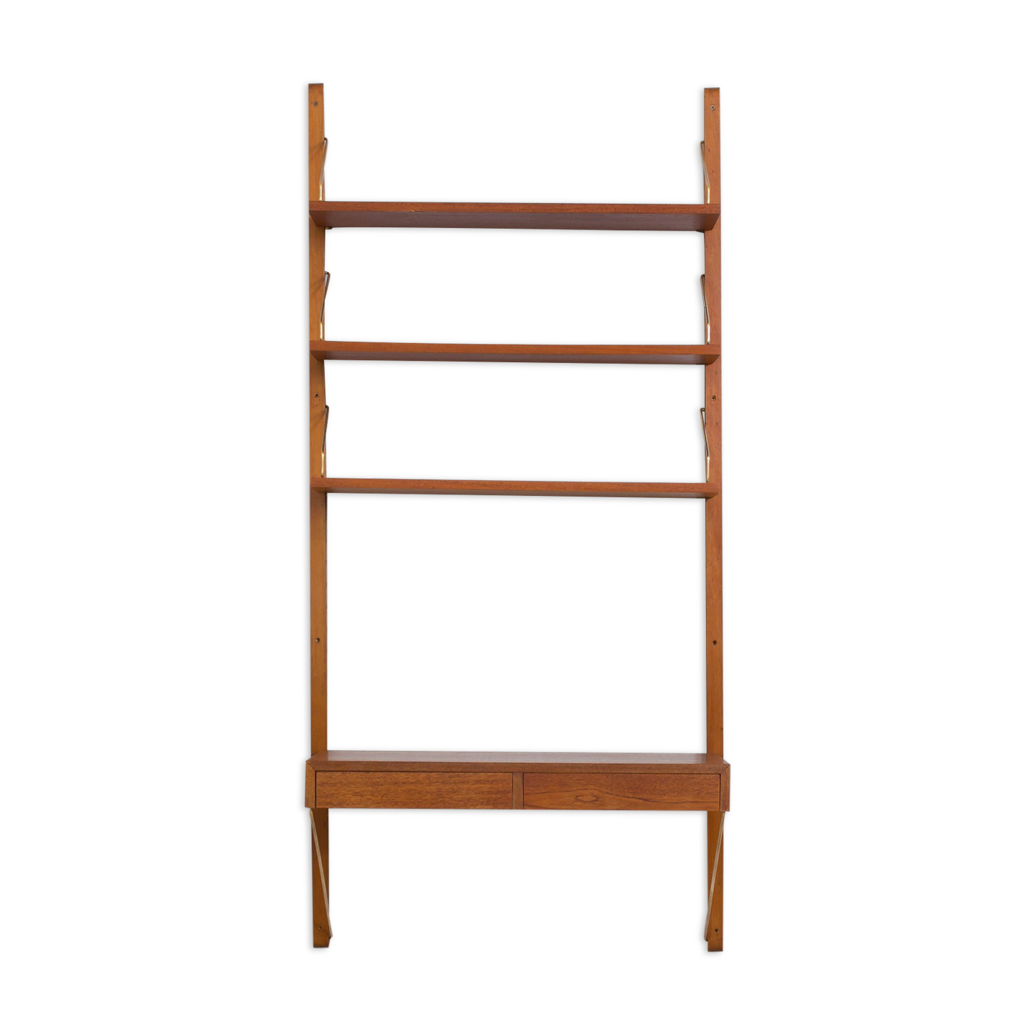 Poul Cadovius teak wall unit with a desk and 3 shelves, Denmark, 1960s