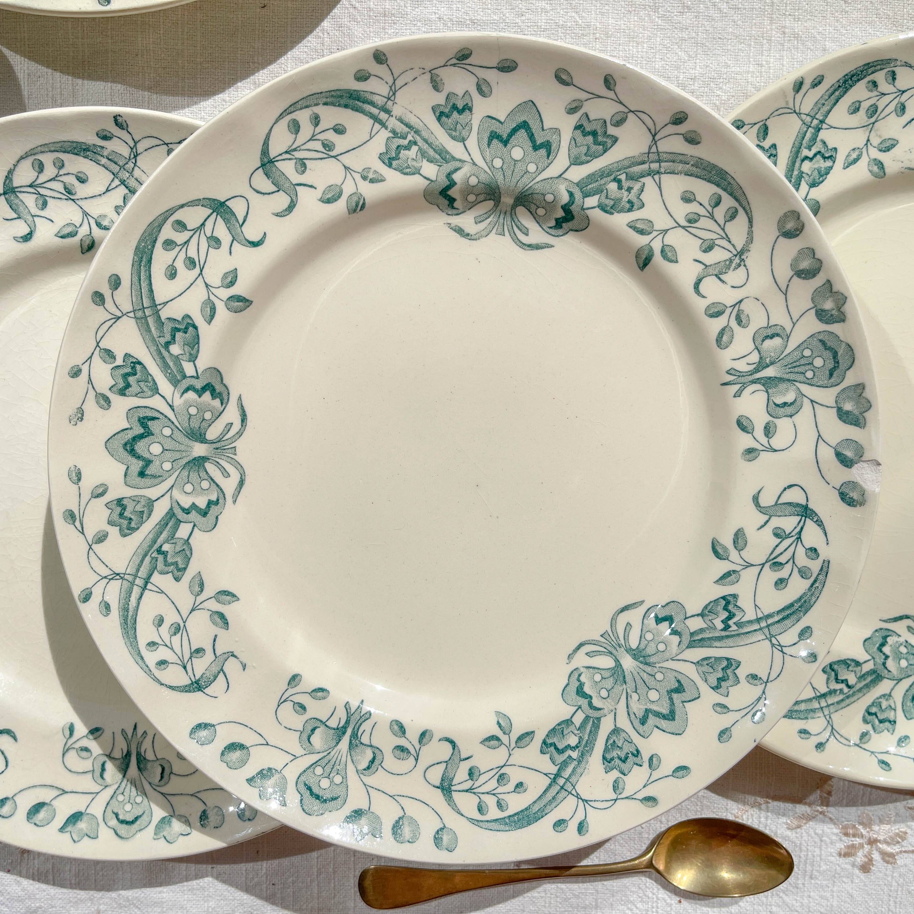 Set of 6 Small Antique Iron Earth Plates "Figuig" – Longchamp 19th Century