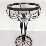 Vintage glass and metal vase, 1970s