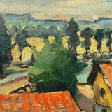 Tableau HST "Paysage à la rivière" signé début XX° siècle