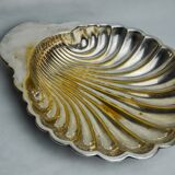 Vide poche coquillage, laiton, plaqué argent, Espagne, 1970