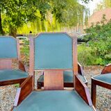 Set of six art deco mahogany chairs