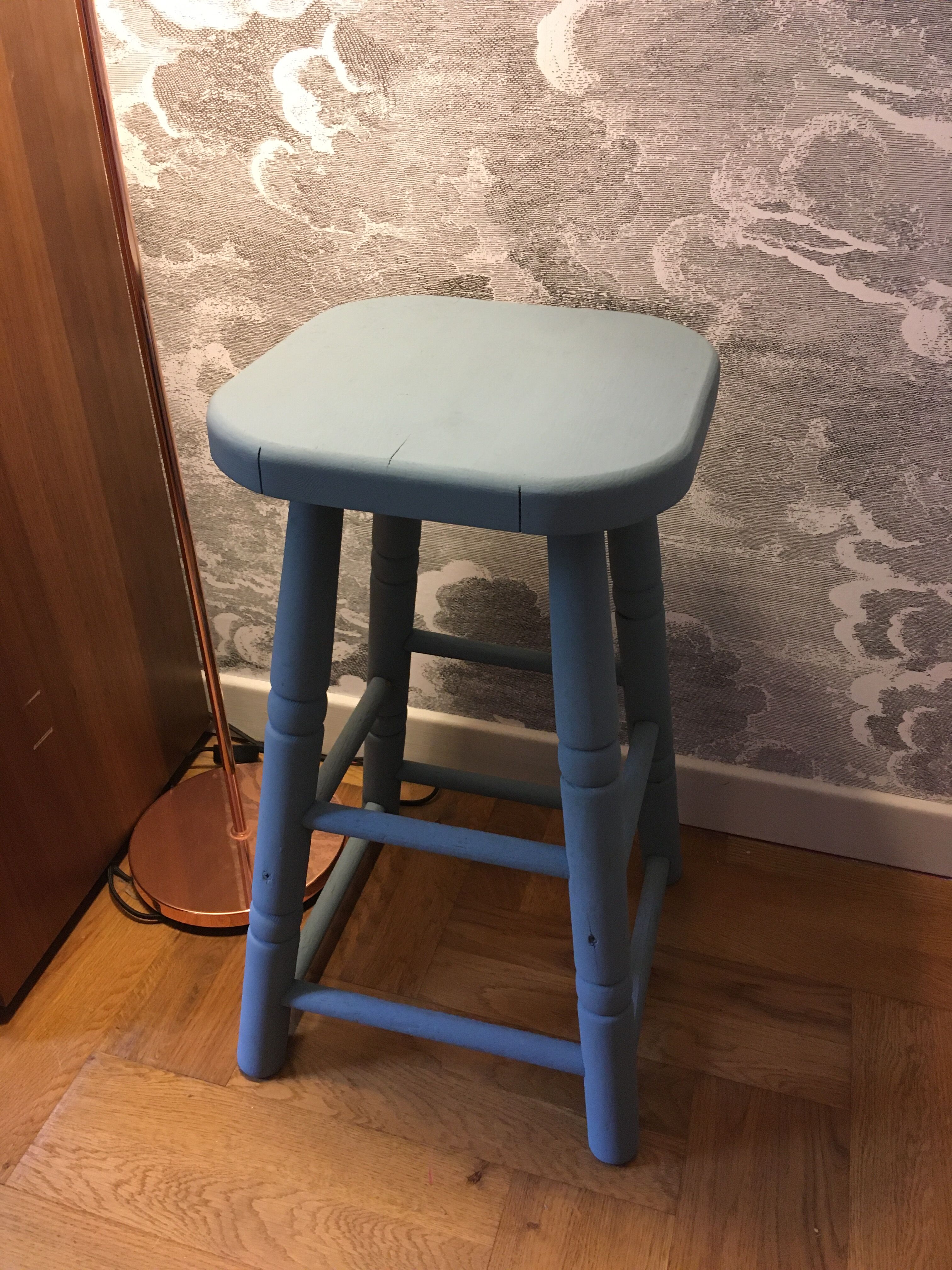 Painted wooden stool