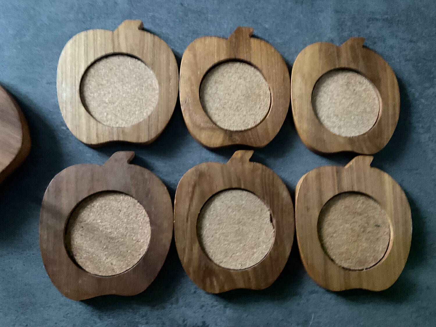 Series 6 vintage teak coasters