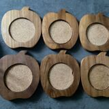 Series 6 vintage teak coasters