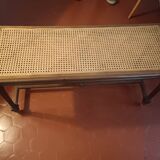 Louis XVI style caned wood bench