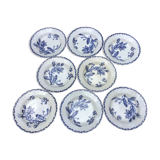Set of 8 hollow plates Opaque porcelain from Gien decoration Cactus