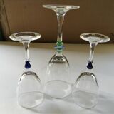 Assorted three crystal foot glasses from Arques