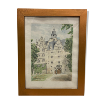 Framed watercolor